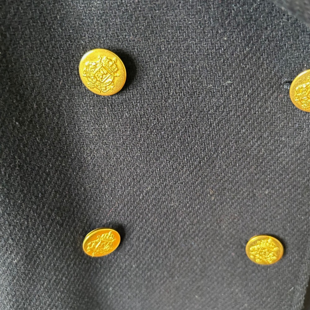J. Crew‎ Women's Navy Wool Blend Stadium Cloth by Nello Gori Peacoat in Size 4 - Picture 6 of 14